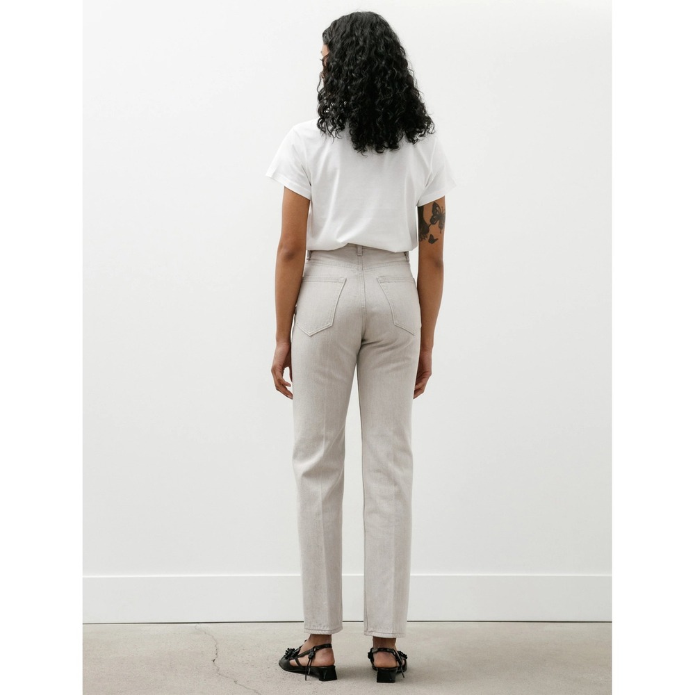 AURALEE Off White High Waist Straight Leg Denim Jeans Women Size 28.5 x 27 - Picture 2 of 13